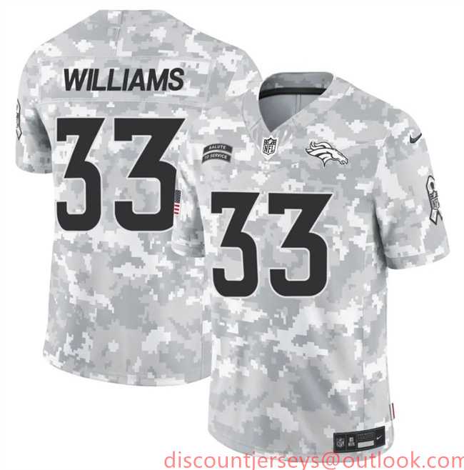 Men%27s Denver Broncos #33 Javonte Williams 2024 F.U.S.E Arctic Camo Salute To Service Limited Stitched Football Jersey Dzhi->denver broncos->NFL Jersey